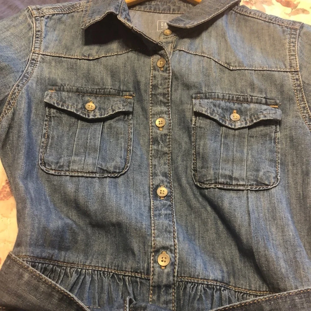 GAP kids blue jean dress size M regular 🌸